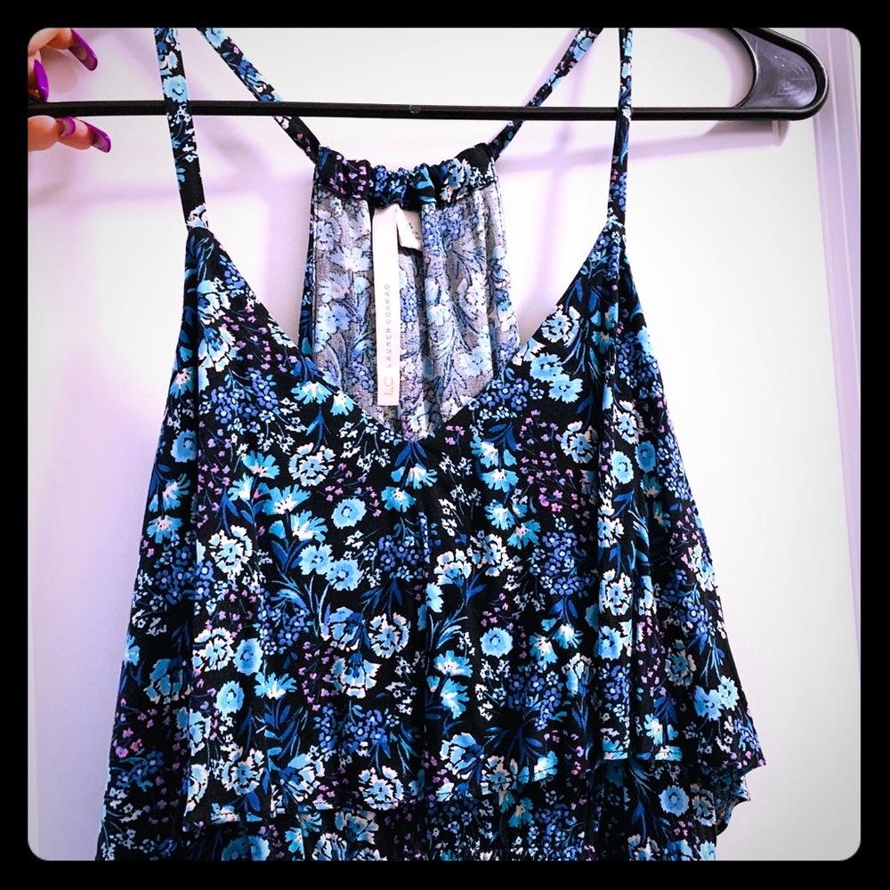 Floral tank to the floor summer dress